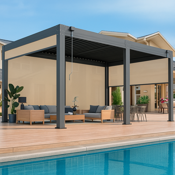 LumaShade Atria Screen Pergola with Louvered Roof